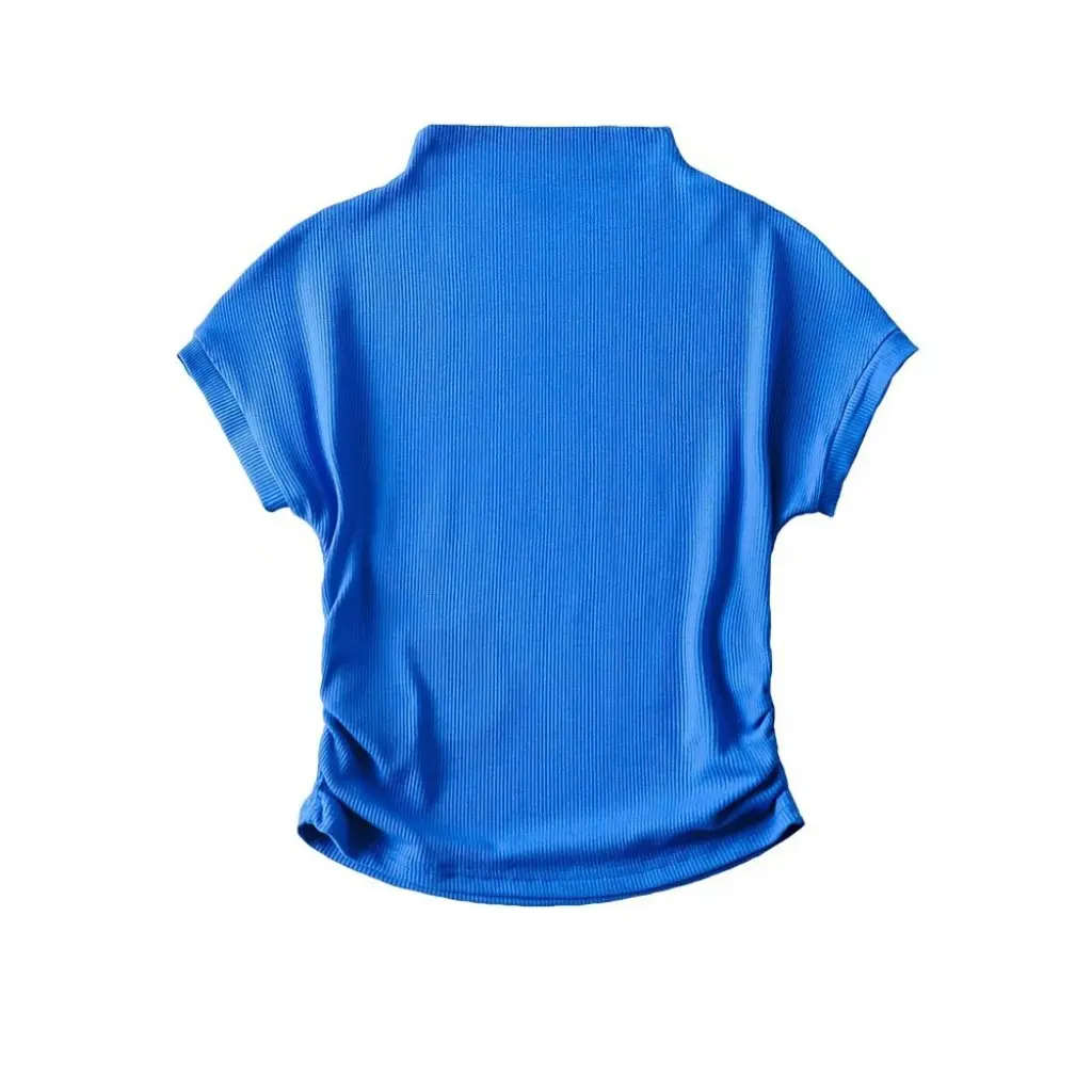 

Женская облегающая короткая укороченная футболка с воротником до половины, облегающая летняя мода, модный топ в европейском и американском стиле