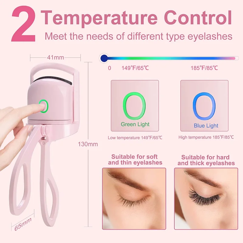 Alat pengeriting bulu mata elektrik, kontrol temperatur pengisian pengeriting dan pembentukan tidak merusak bulu mata panjang