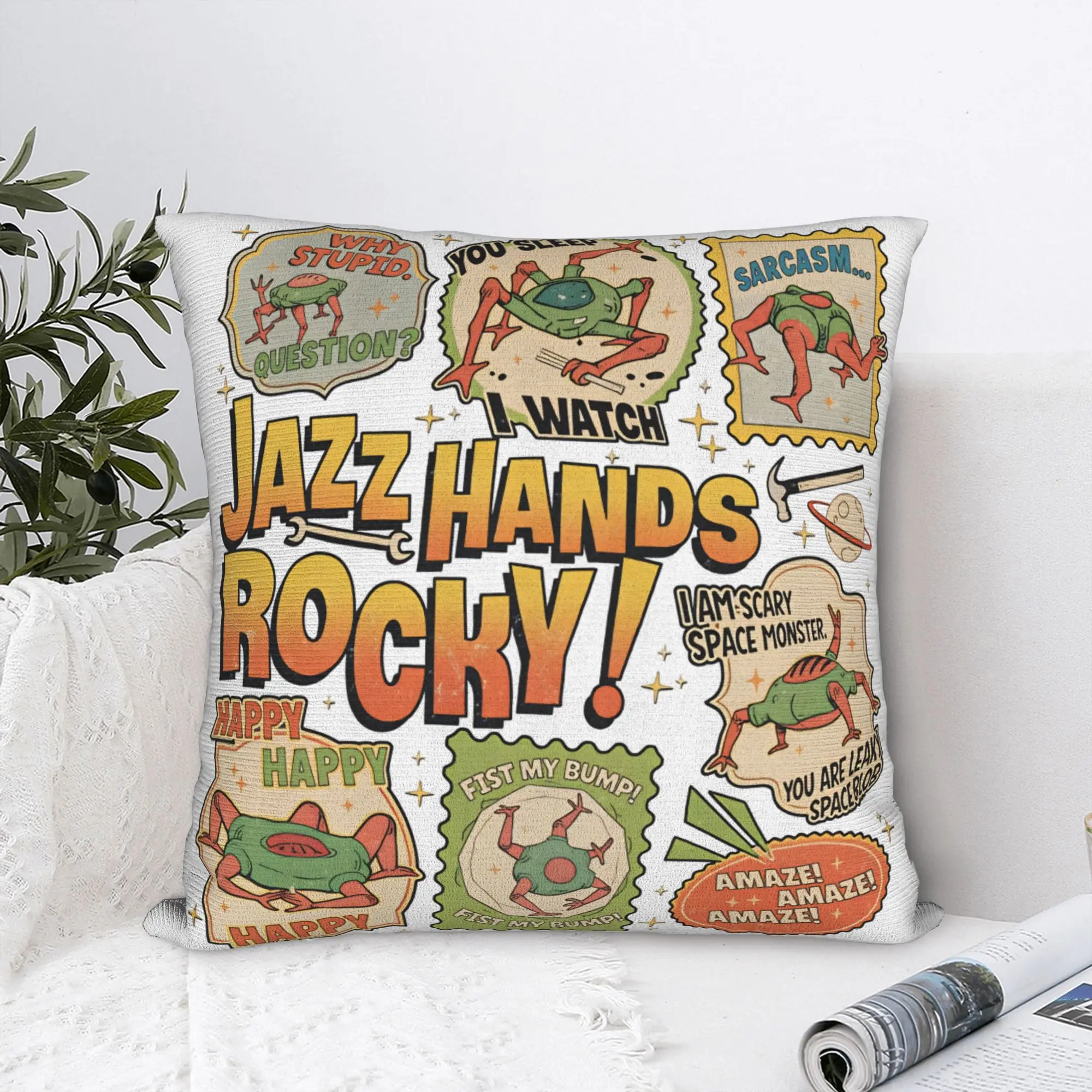 Printing Project Hail Mary Eridani-Rocky Jazz Hands Pillowcase Polyester Cushion Cover Decorations Sci-Fi Book Pillow Case Cover