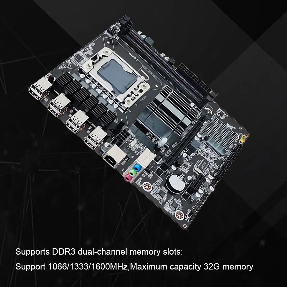 Scheda madre X58 PC memoria DDR3 scheda madre Desktop LGA 1366 Kit scheda madre a doppio canale supporto E5640 32GB RAM USB 2.0 1600MHz