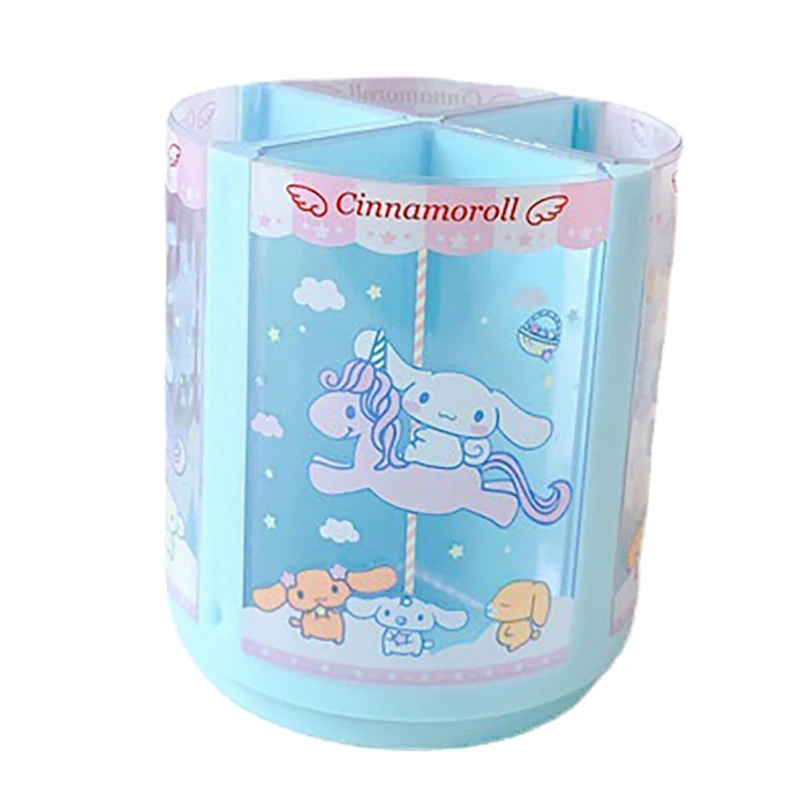 Imagem -04 - Minha Melodia Cinnamoroll Desktop Balde de Detritos de Plástico Kawaii Menina Coração Spinner Rotativo Pen Holder Bonito Anime Novo