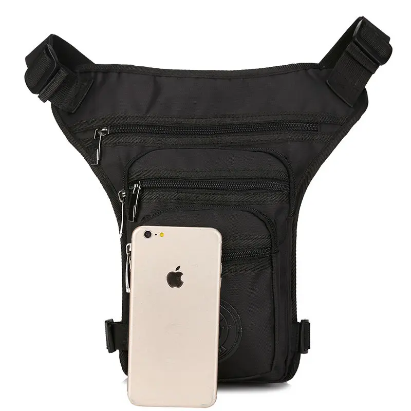 Rider Motorcycle Waist Leg Bag for Men Nylon Cross Body Multi-Pockets Male Messenger Shoulder Waist Fanny Pack Bags