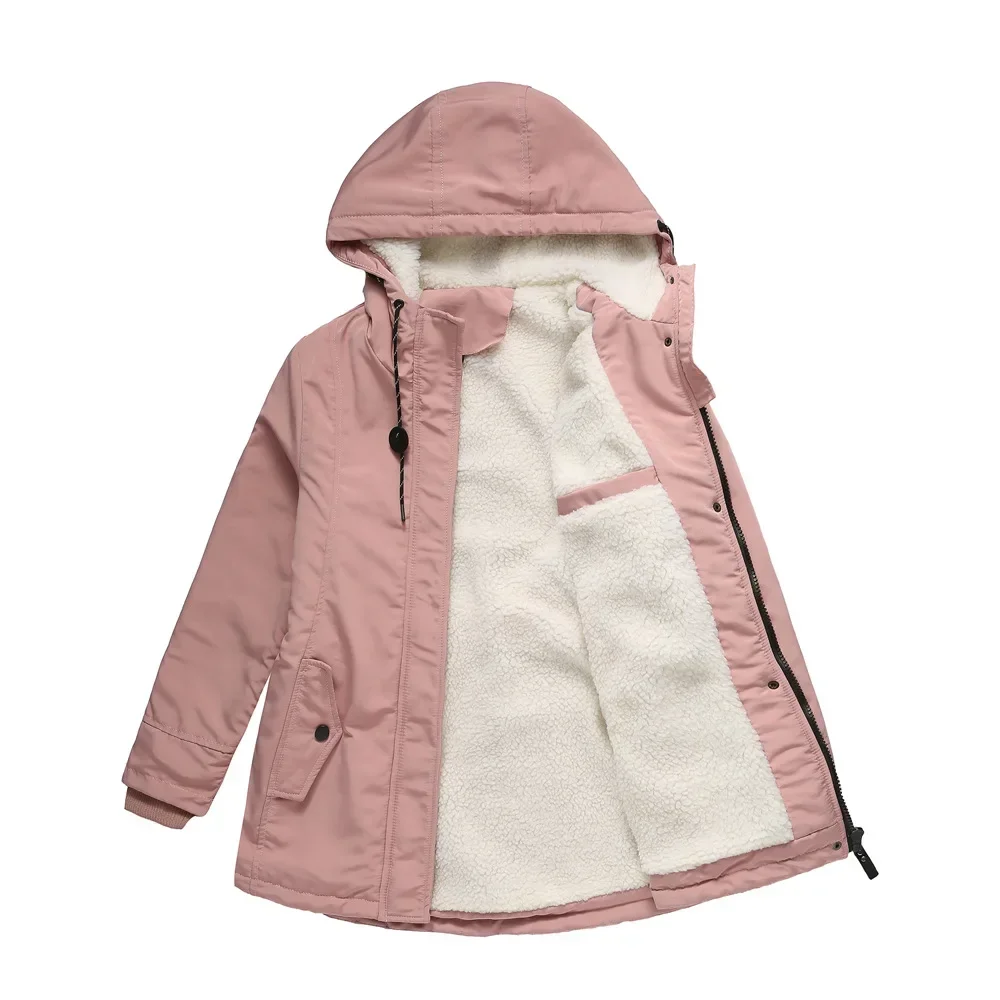 2023 Womens Parker Coat Autumn/winter Cotton-padded Jacket for Women Thickened Jacket Womens Casual Hooded Coat