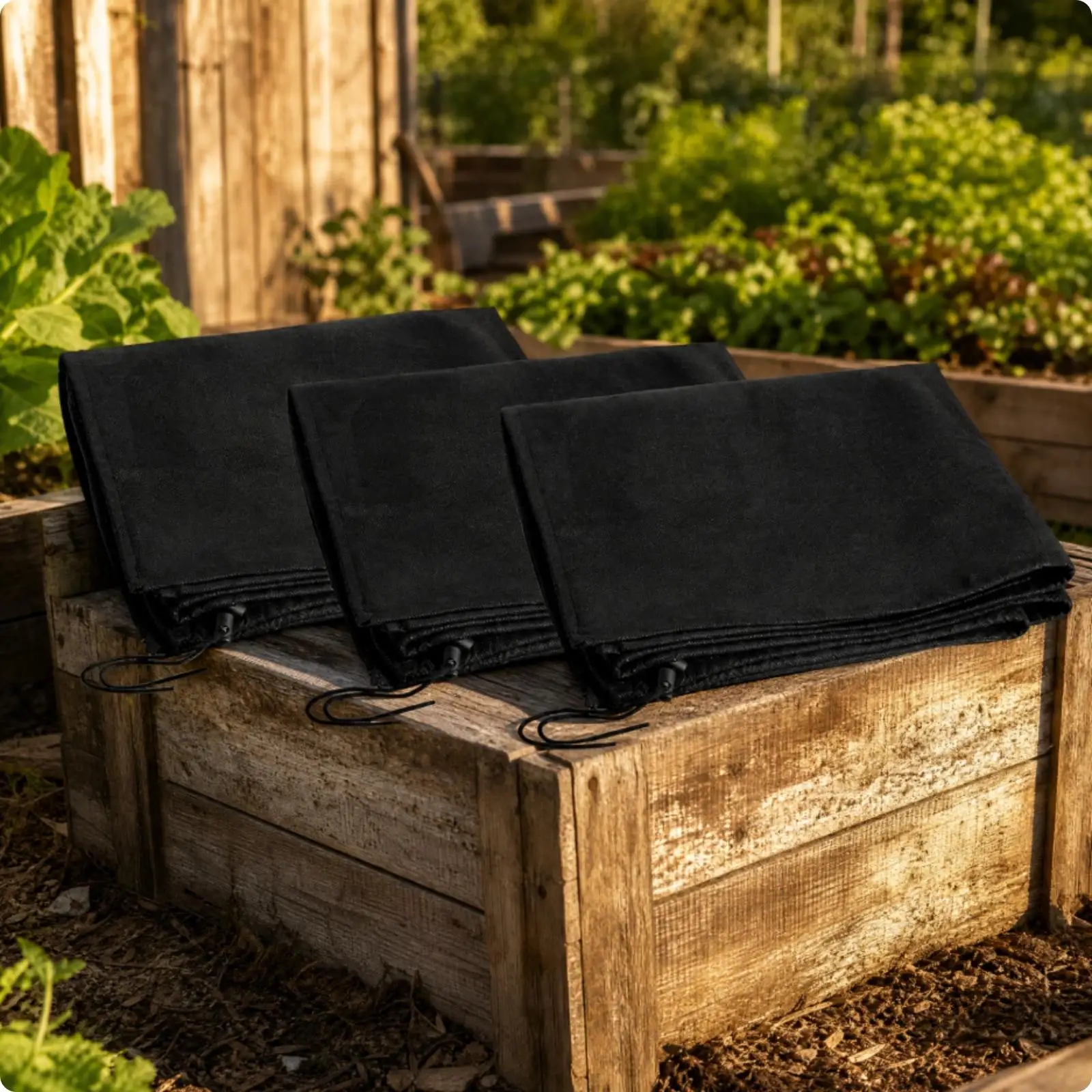 3 Pieces Rectangular Planter-Box Cover Growth-Controlling Suppressing Replacement Planter Box Cover Dampness Retention Retaining