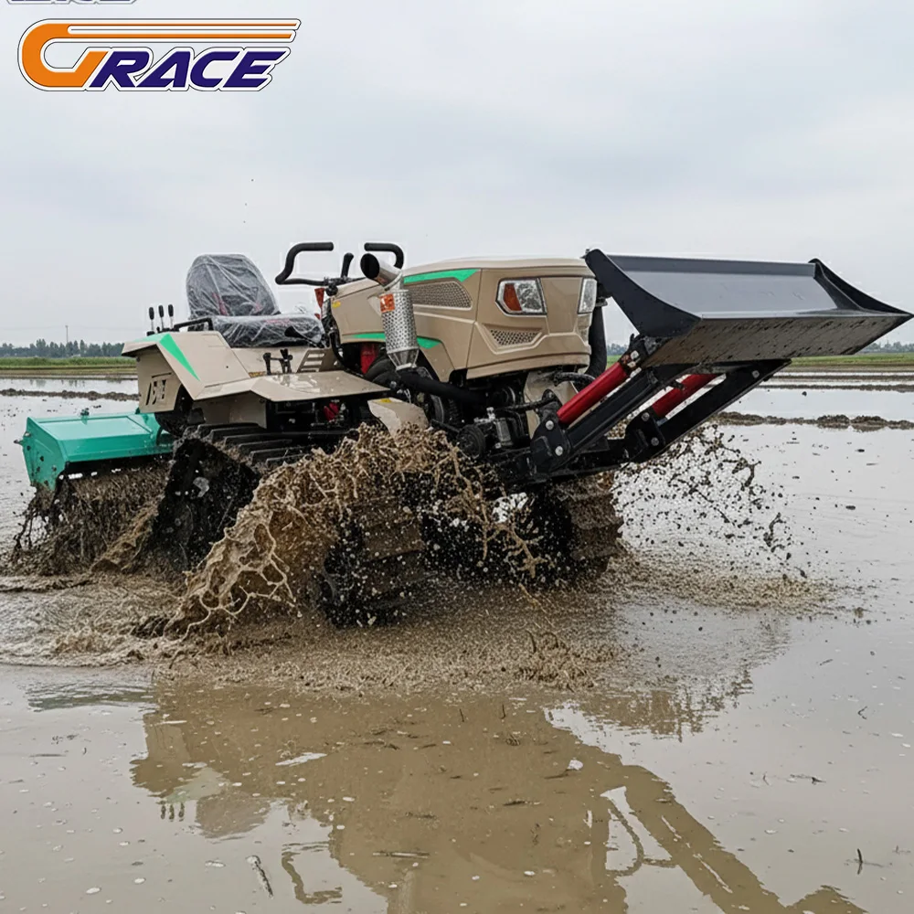 

Customized 35HP 4WD Tractor Mini Crawler Tractor with Cab for All Weather Operation in Mountainous Hilly Farmlands for Sale