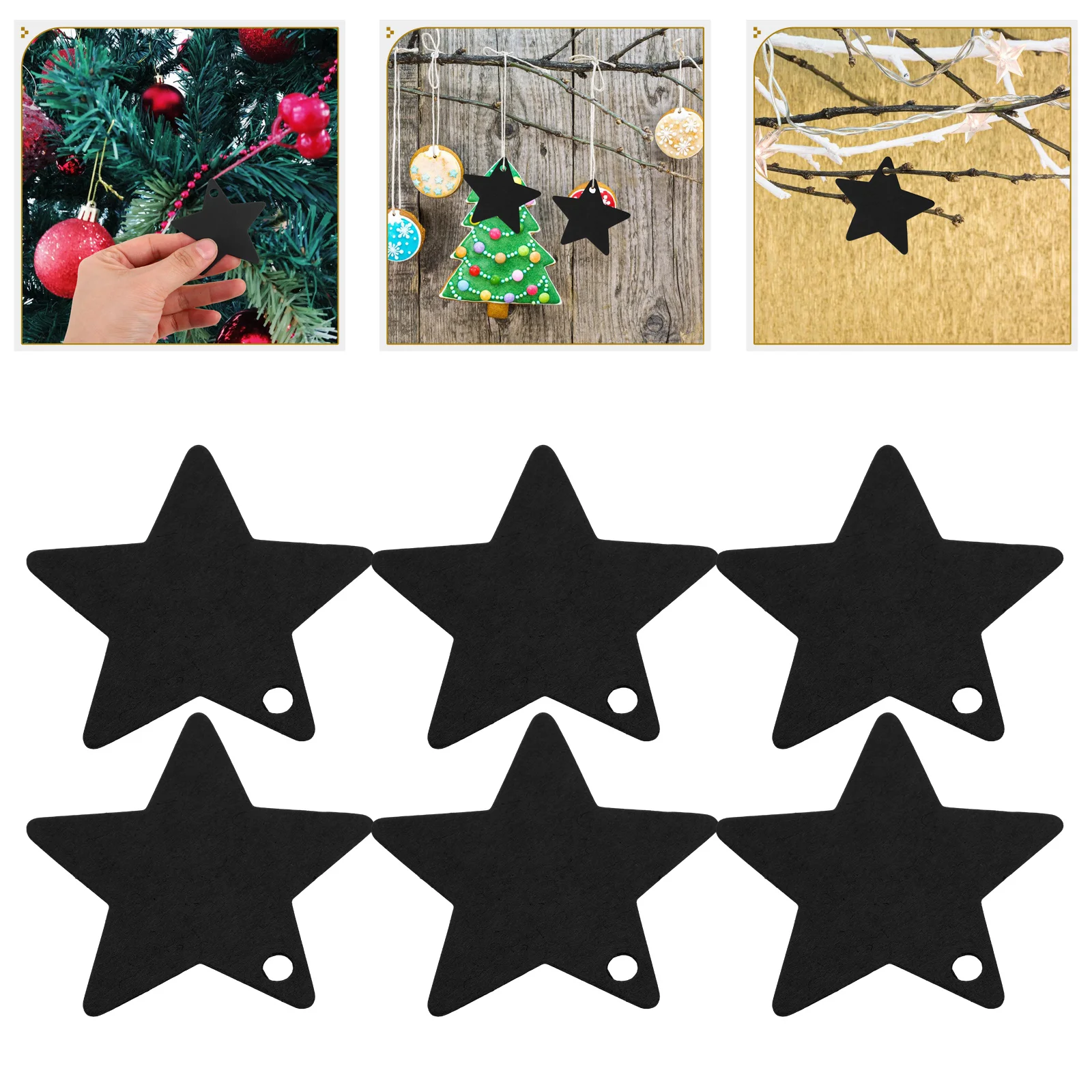 100pcs Kraft Paper Tags With Holes Handmade Star Shaped Hanging Tags Blank Cardstock Labels For Christmas Crafts Holiday Party