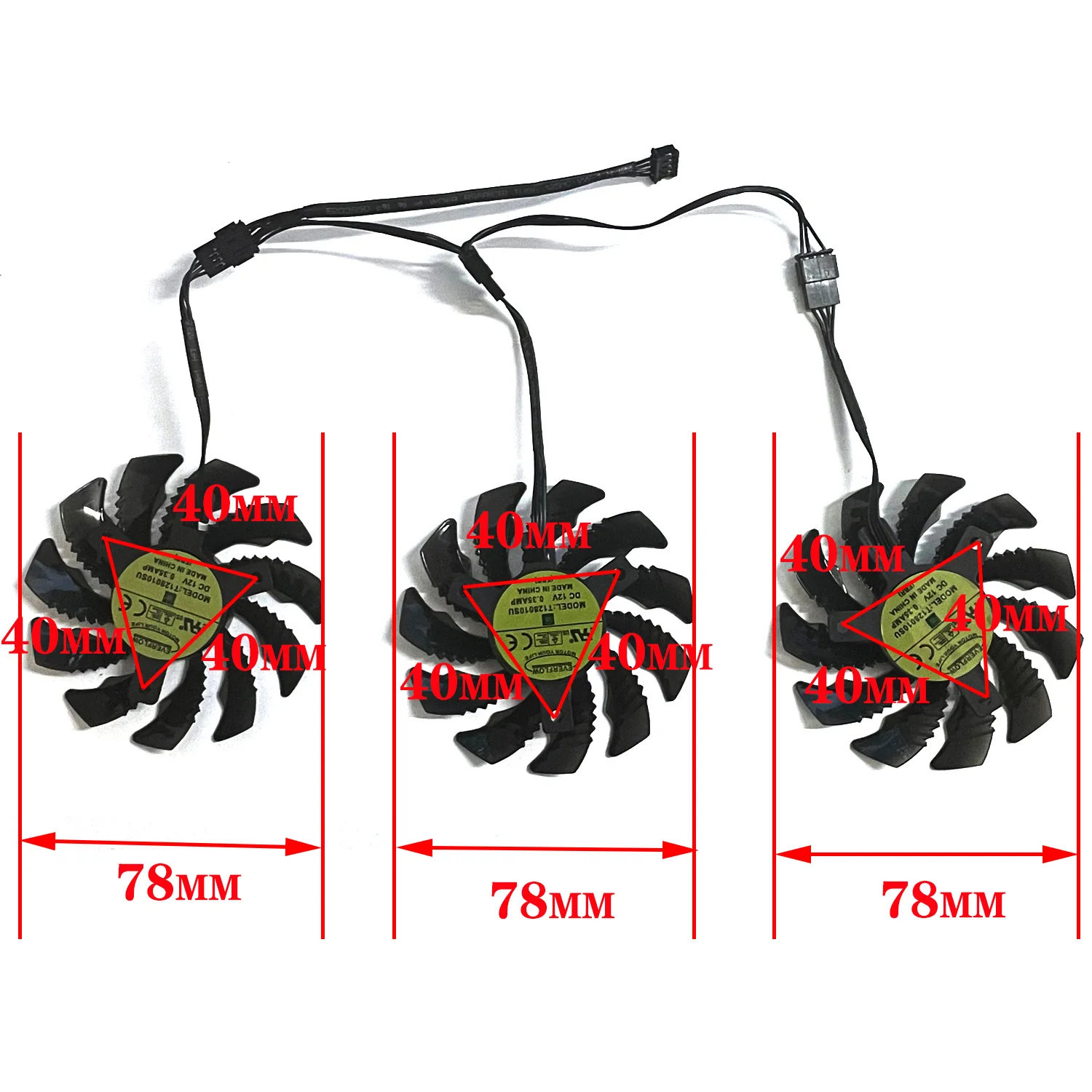 PLD08010S12HH T128010SU 4PIN 78MM DC 12V 0.35A for Gigabyte Geforce RTX 3070Eagle 8G GTX1660 RX 5500XT 5600 XT graphics card fan