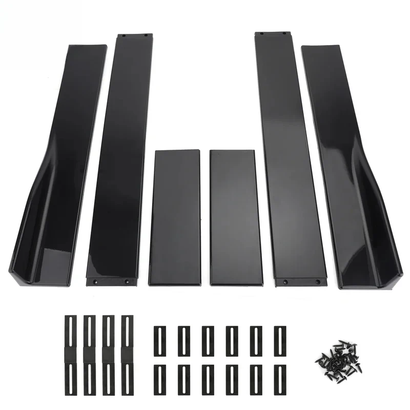Gloss Black Side Skirt Side Spoiler Lip Rocker Panel Extensions Full Body Kit Universal Car Exterior Modification Accessories