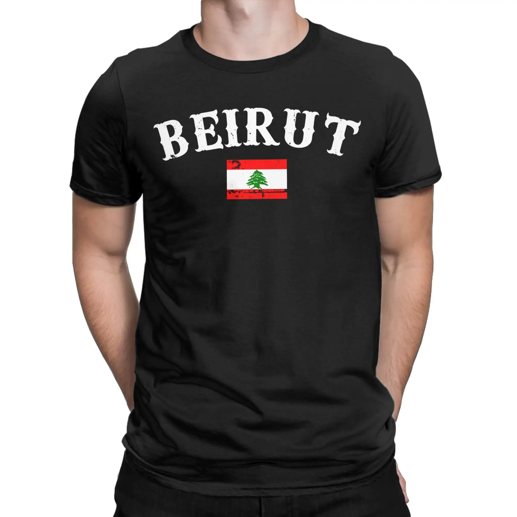 Men Beirut Vintage Lebanon Lebanese Flag T-Shirts Cotton Tops Summer Y2K Funny Short-Sleeve T-Shirt O Neck Popular Tee Shirt
