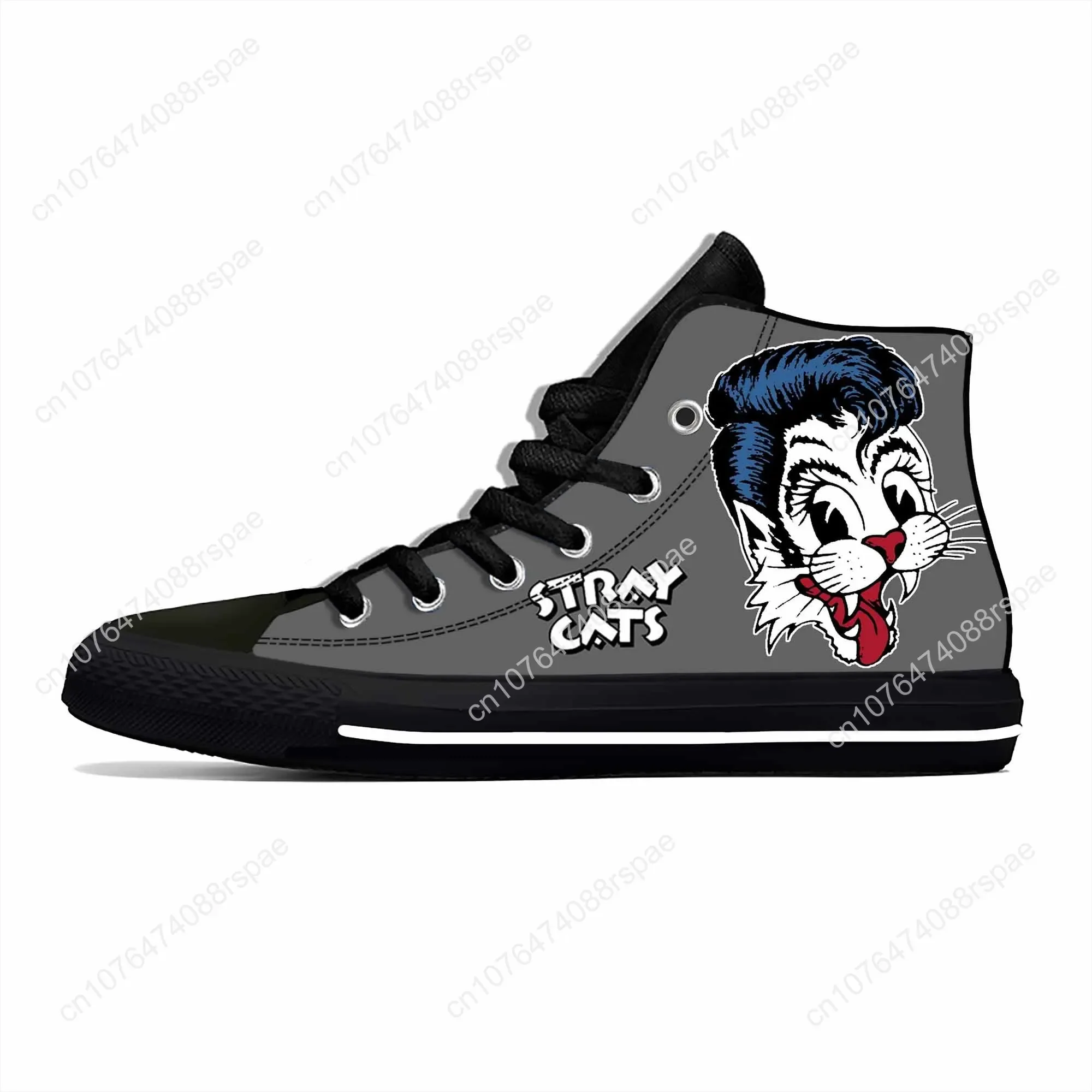 Cat Music Rock Band Singer Fashion Funny Stray Casual Cloth Shoes High Top Lightweight Breathable 3D Print Men Women Sneakers