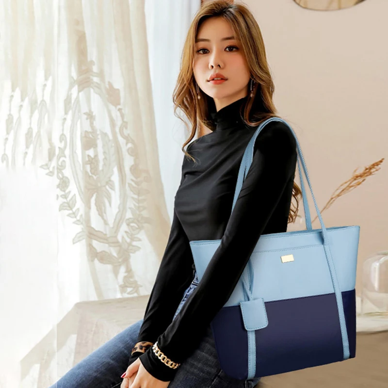

Leisure Casual Korean Version Simple Splicing Handbag Large Capacity Shoulder Bag Tote Bag