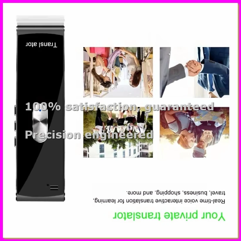 

Wireless Translator Bluetooth Tranlate Device with Microphone 4 Modes Support 144 Languages Real-Time Translation-ABFT