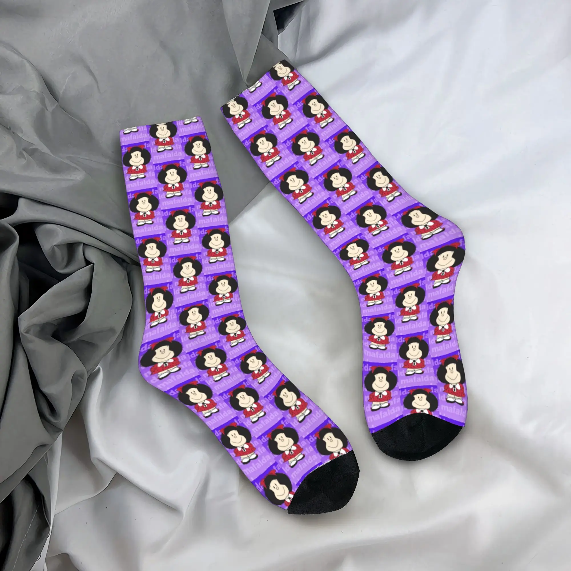 Fashion Men's Socks Crazy Cheerful Mafalda Sock Polyester  High Quality Women's Socks Spring Summer Autumn Winter