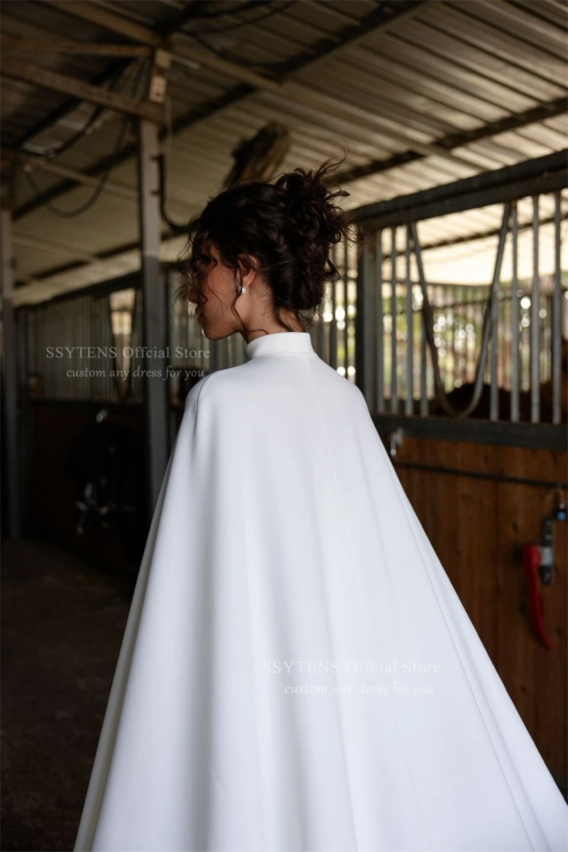 SSYTENS Modern Wedding Dresses Elegant Modest Mermaid Detachable Shawl Bridal Dresses Women Bride Evening Party Gowns Customized view 3