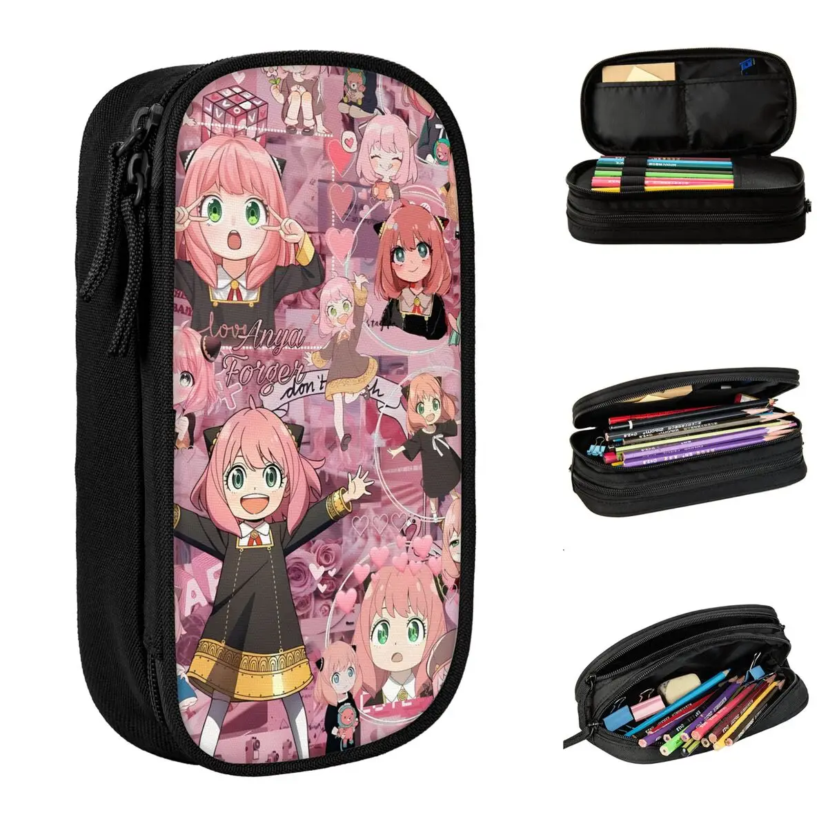 

Spy X Family Anya Bond Cartoon Anime Pencil Case Students Cute Pen Box Graphic School Pencil Cases Stationery Gift