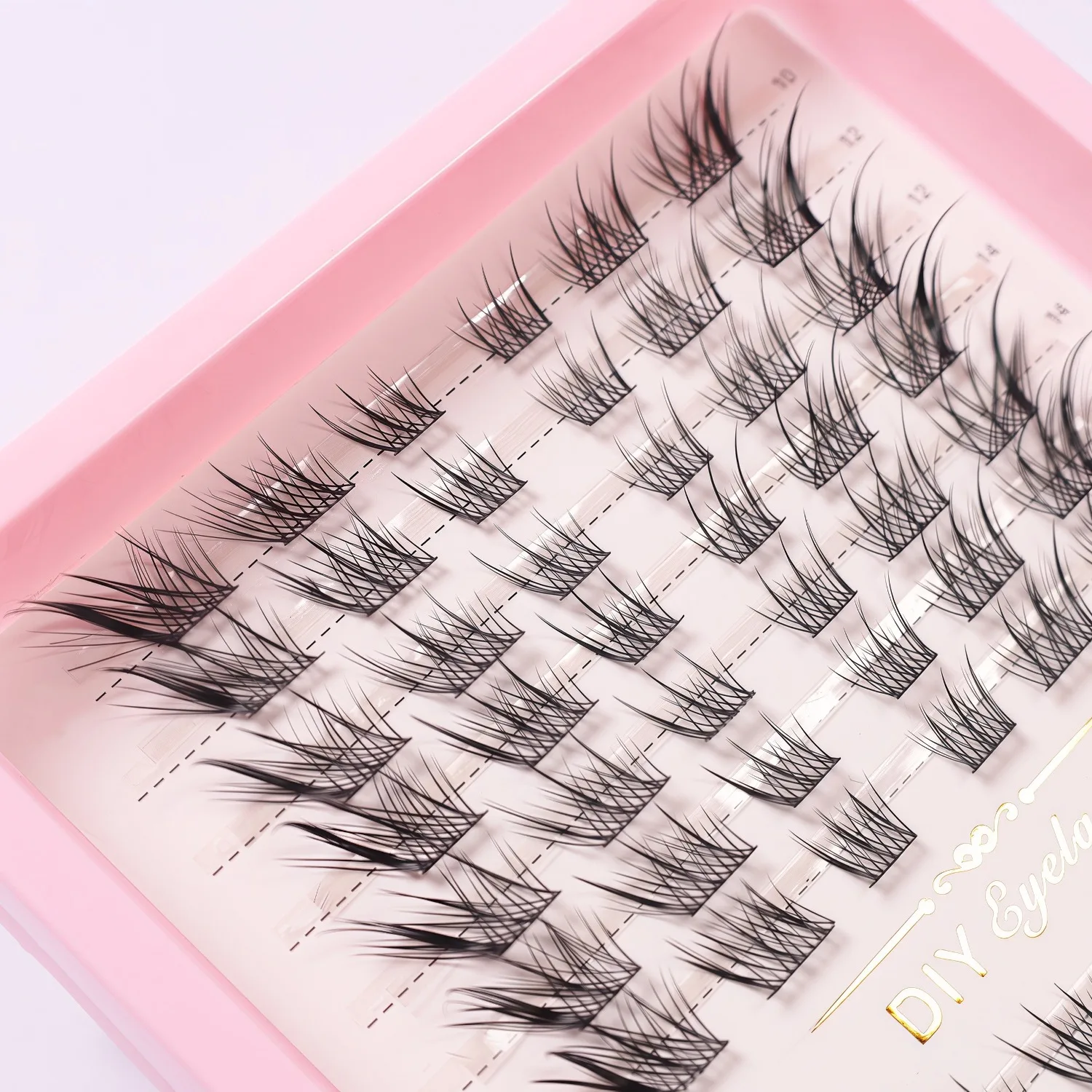 Flauschige Wimpern mit Fuchsaugeffekt, wiederverwendbar, DIY, segmentierte, dicke, geflügelte Wimpernverlängerung für den täglichen Gebrauch – Detail 5