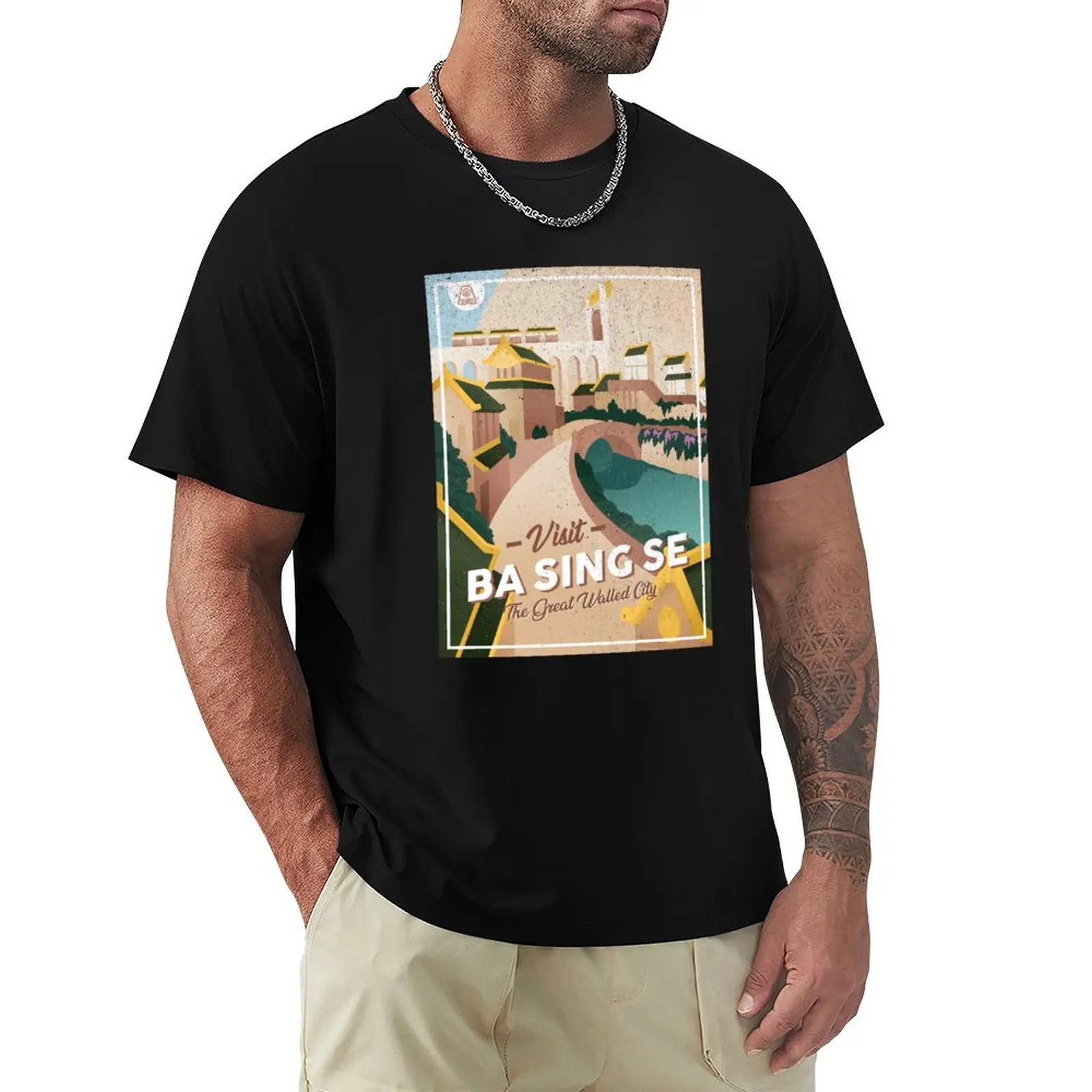 

Avatar: The Last Airbender Ba Sing Se Travel Poster T-Shirt funny gifts summer clothes Men's clothing
