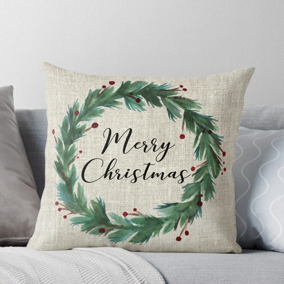 

Christmas wreath Throw Pillow Pillow Cases Pillow Cover christmas cushions covers