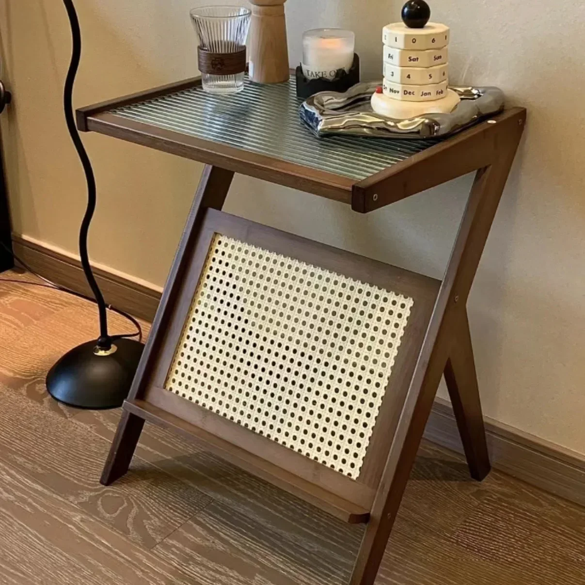 Side Table Small Coffee Bedside Table Sofa Side Cabinet Glass Small Unit Round Square Tea Table Corner Mini