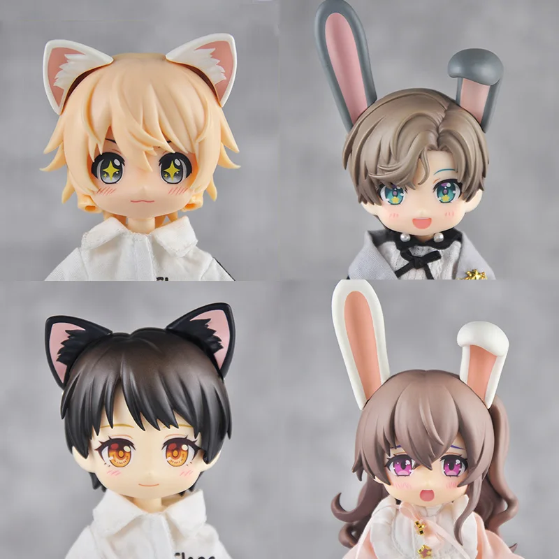 OB11 cat's ear rabbit mask Doll Accessories for Obitsu11 gsc P9 bjd molly 1/12 1/8 size can Adsorbable head kawaii