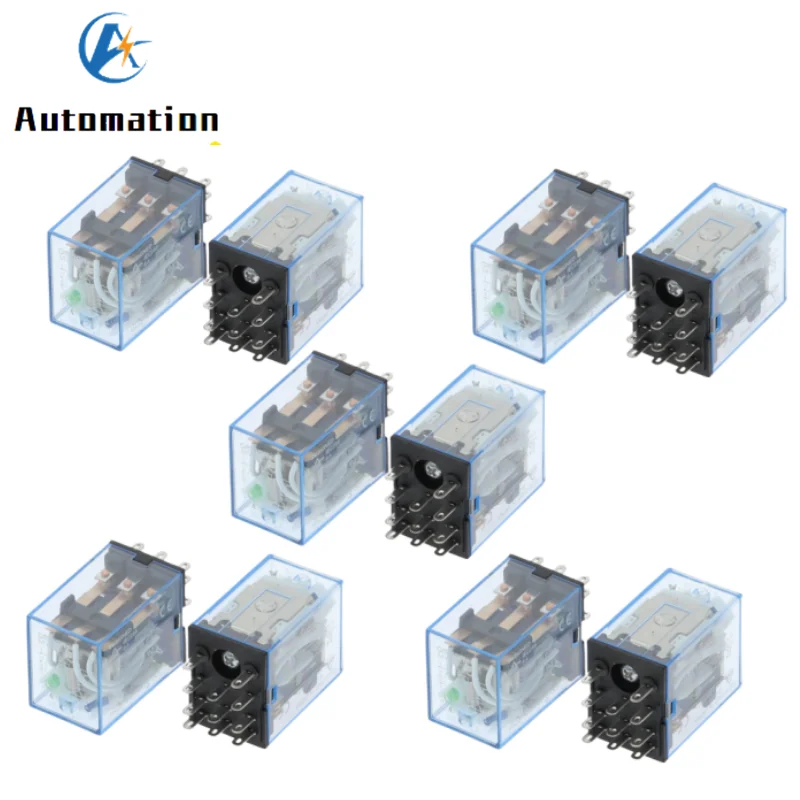 10pcs Micro Mini Relay HH53P MY3NJ MY3 11-Pin DC12V/DC24V/DC110V/AC220V Coil General Purpose Intermediate Electromagnetic