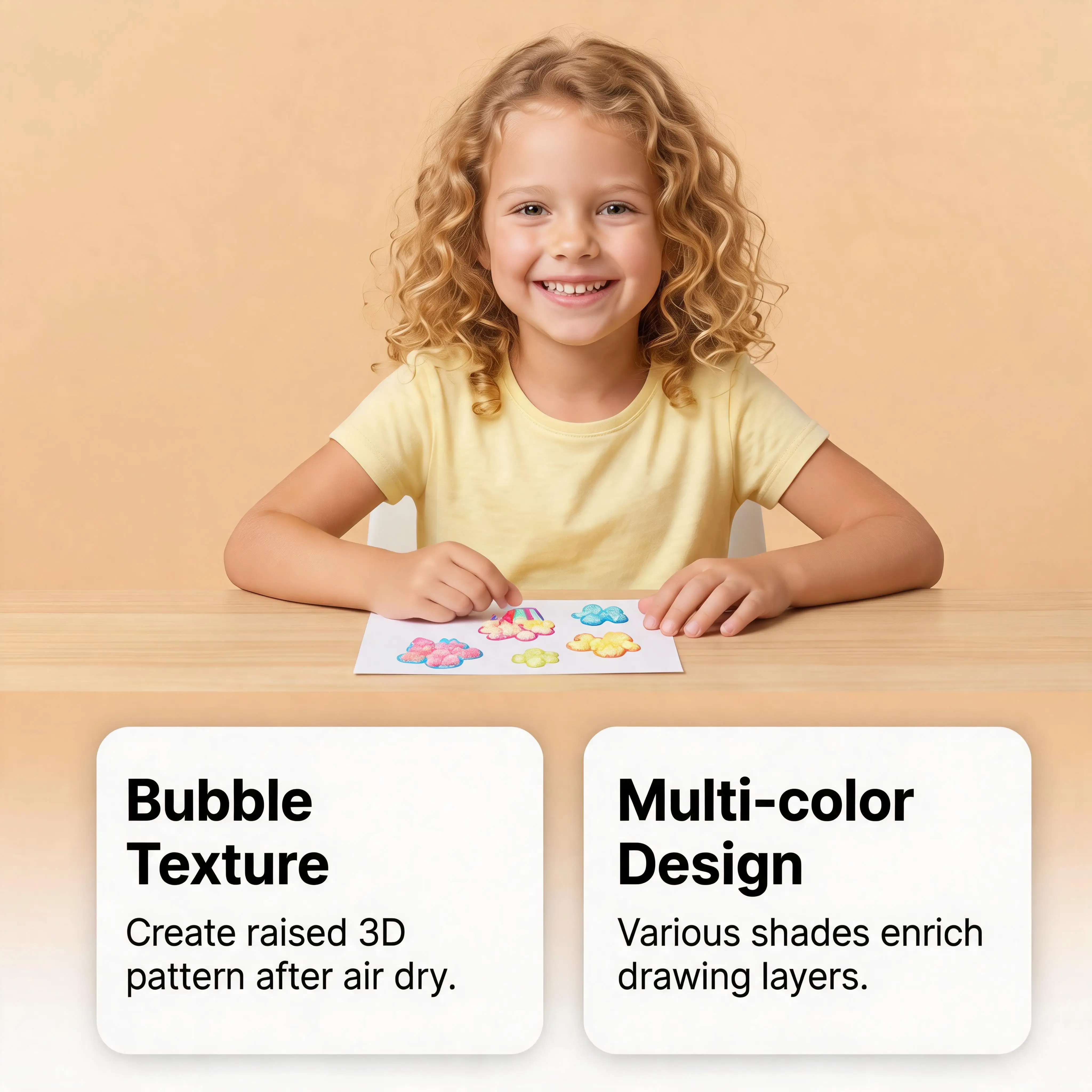 Children 3D Swell Art Marker Kit 6Pcs DIY Craft Draw Colorful Hand‑Made Supplies Kids Party Favor  Heat‑Induced Puffy Paint Pens