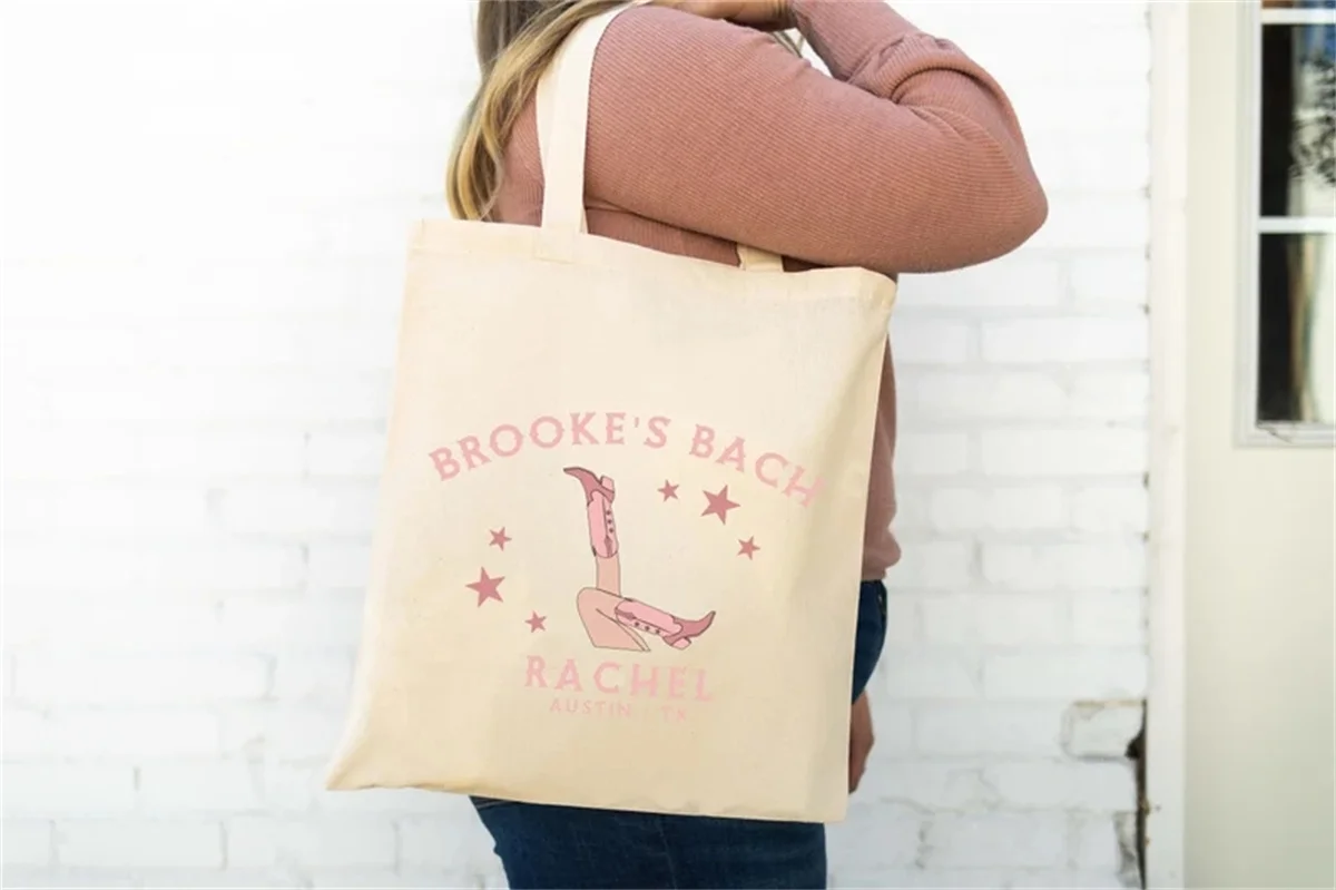 Personalized Script Tote Bag - Wedding Welcome Bag - Bachelorette Party Tote - Custom Bridesmaid Tote - Bridal Party Bag - Bride