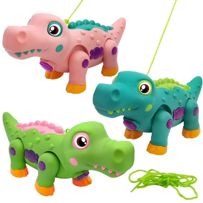 Jouet de marche crocodile électrique de dessin animé pour bébés, poupées d'animaux en plastique interactives, modèle mobile, tout-petits, apprendre à grimper, 8 po