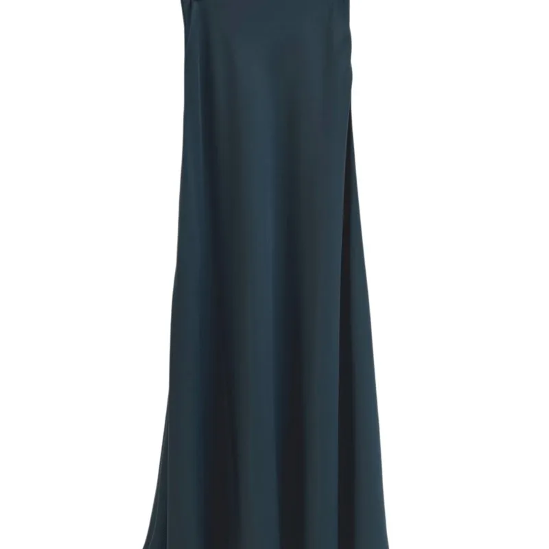 

Women Summer Midi Skirt High Waist Solid Color Cotton Blend A-Line Flared Skirt Elegant Office Casual Long Skirt Elastic Waist