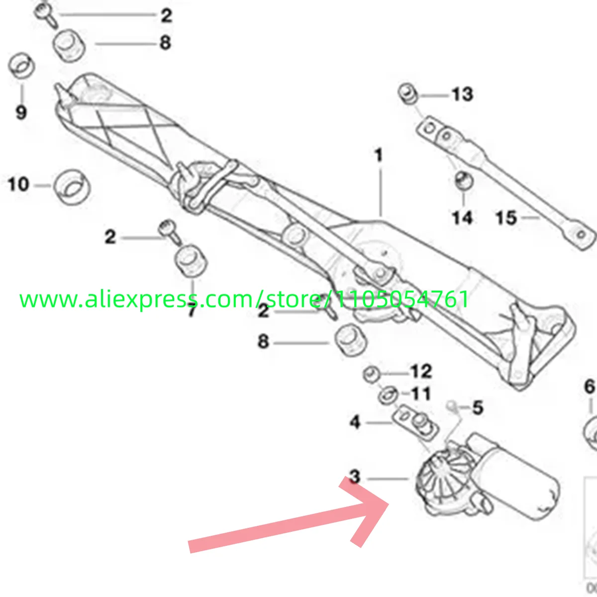 

67638360603 двигатель стеклоочистителя переднего стекла подходит для B-M-W 530I 540I M5 525I 528I