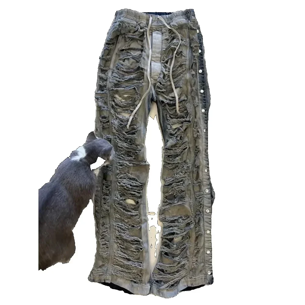 NIGO MR Denim Trousers Vintage Aged Trend Hip Hop Temperament Fashion High Street Trousers Men's Clothing #NGTOP11241