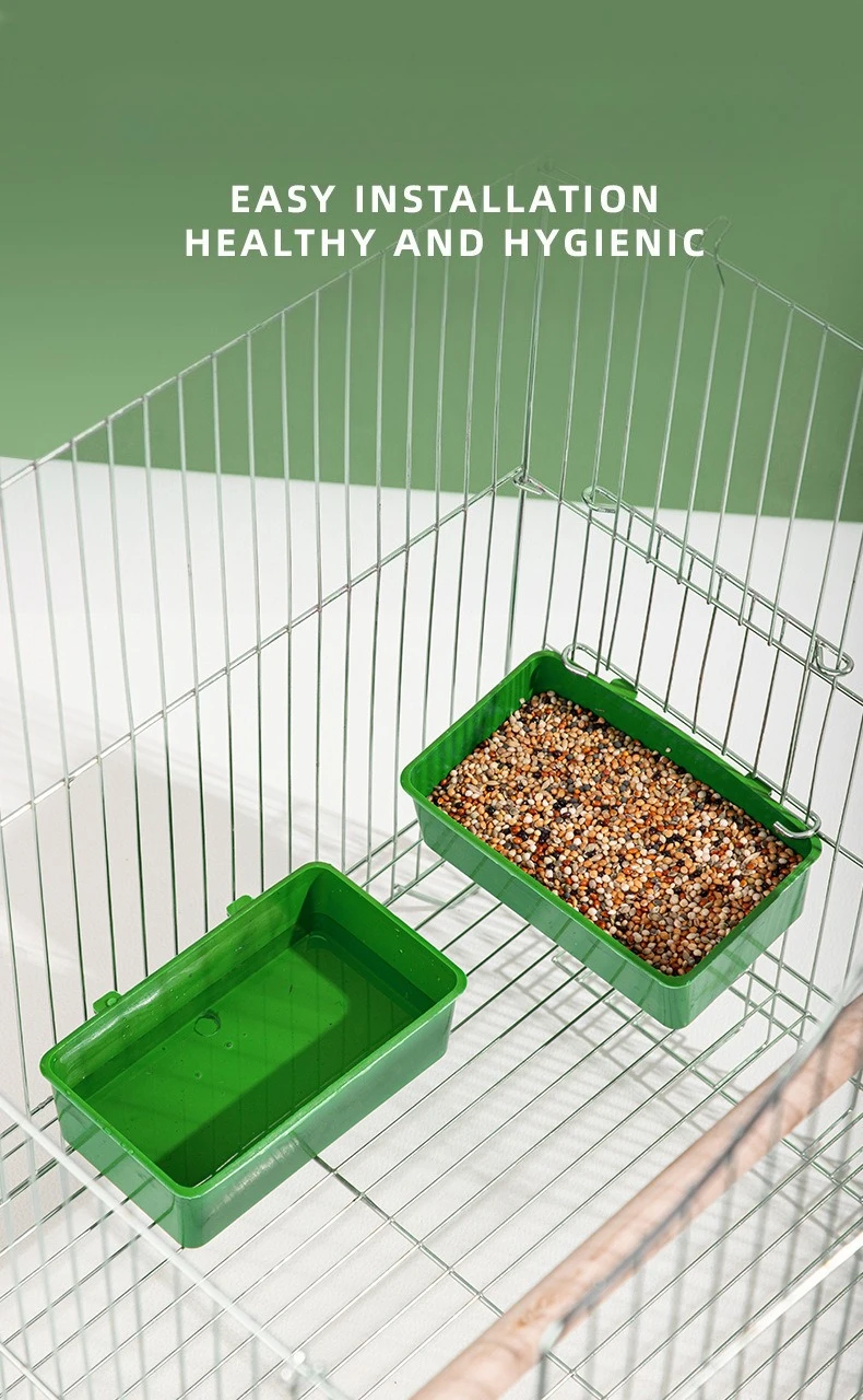 Kleiner Vogelfutter- und Wasserspender aus Kunststoff für Wellensittiche, Finken, Kanarienvögel, Käfigzubehör, Papageien-Waschbad – Detail 1