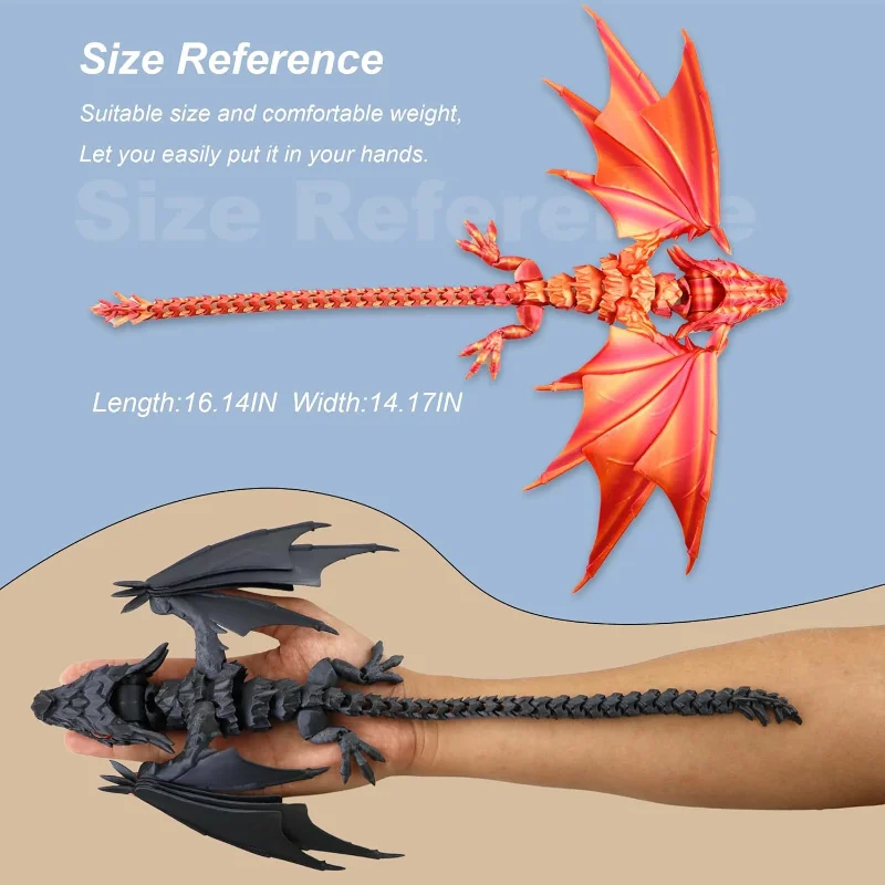 Modelo de dragón impreso en 3D, dragón articulado Flexible, animales impresos, juguetes, regalos de cumpleaños para niño, recuerdos de graduación de boda