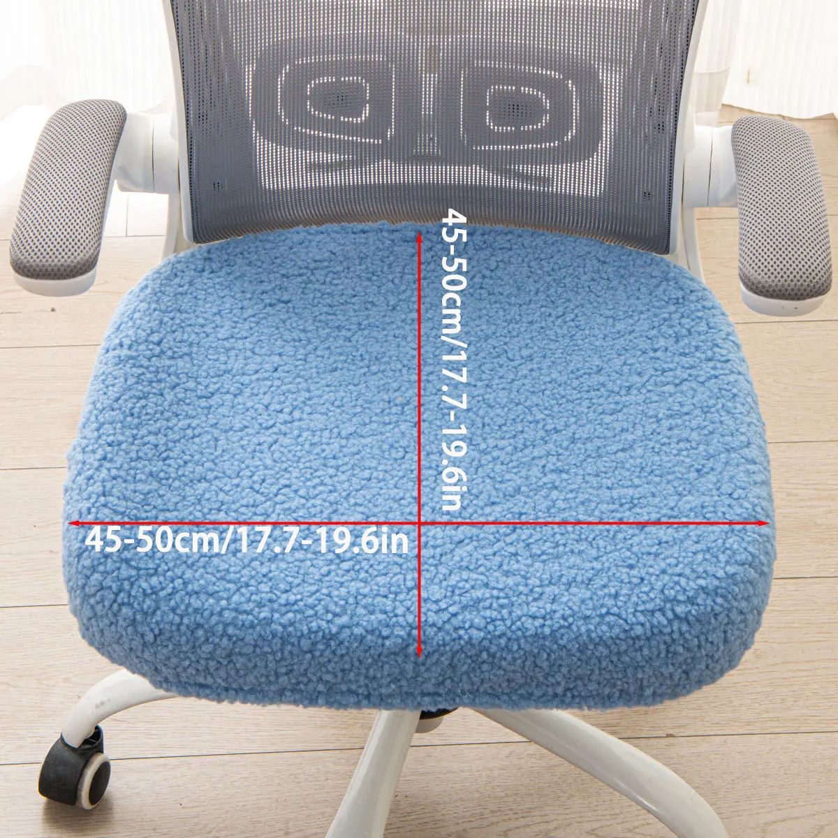 1PC Thick Elastic Stretch Cover Plush Teddy Fur Office Chair Slipcover Fits Most Swivel Desk Chair Cozy Winter Home Office Decor