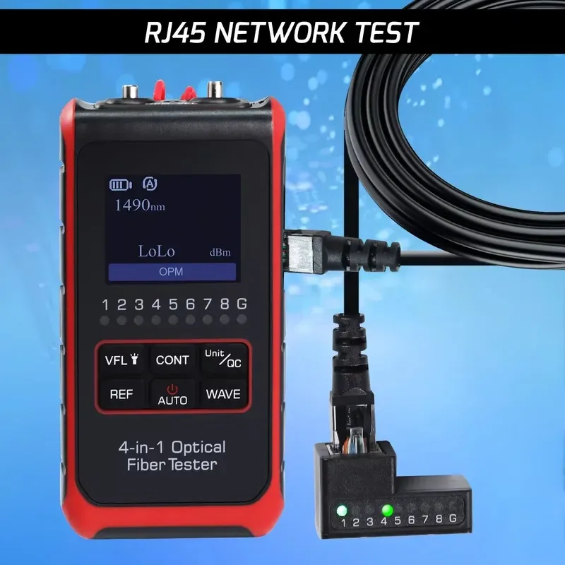Optical Fiber Power Meter with Visual Fault Locator (VFL) | High definition color LCD for FC/SC/ST connectors | Network Cable