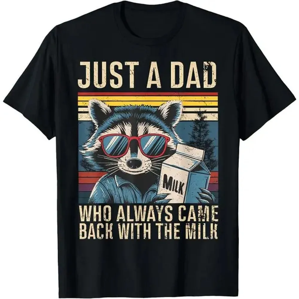 [100% Cotton] Just A Dad Who Always Came Back With The Milk Funny Dad T-Shirt Golf Gift T-Shirt For Men And Women
