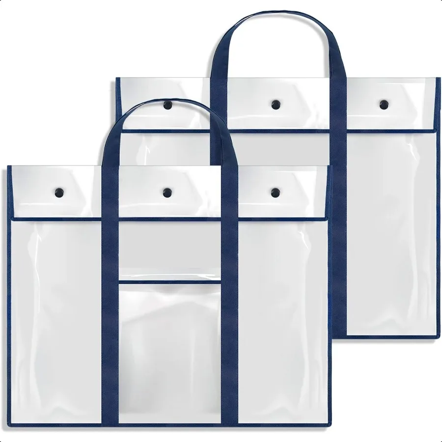 

2 Pack Large Poster Storage Bag 31.5×25.5 Bulletin Board Holder Art Portfolio Container for Teachers Classroom Organization