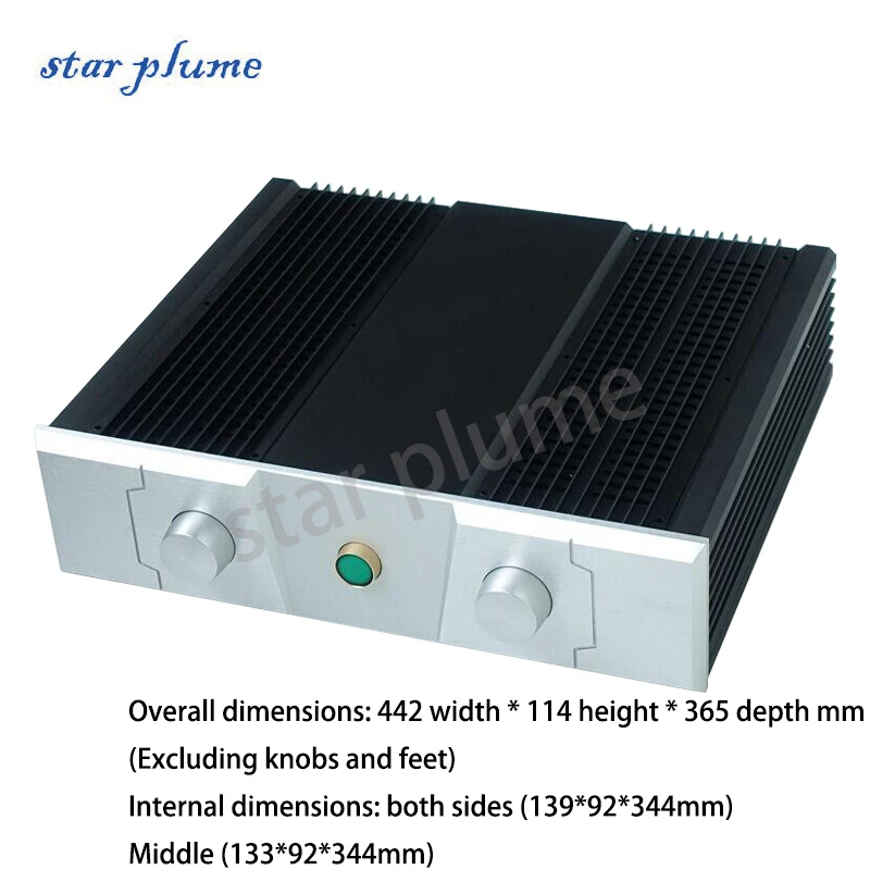 (442*114*365mm) BZ4412A All-aluminum Power Amplifier Case Preamplifier Chassis Vacuum Tube Amplifier Chassis Shell DIY Box