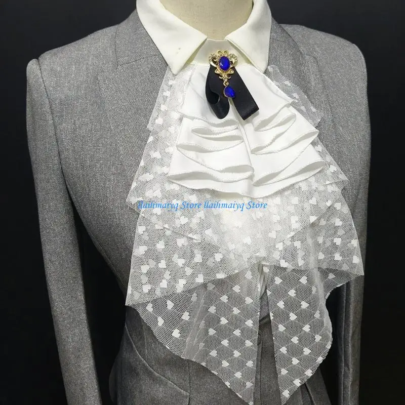 573B Multilayered False Collar Lace Decorative Collar Neck Ruff For Women Daily Wear