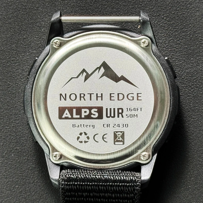 NORTH EDGE Watches for Man ALPS Waterproof Digital Watch Carbon Fiber Case Sports Nylon Strap Alarm Clock Compass Man Watch