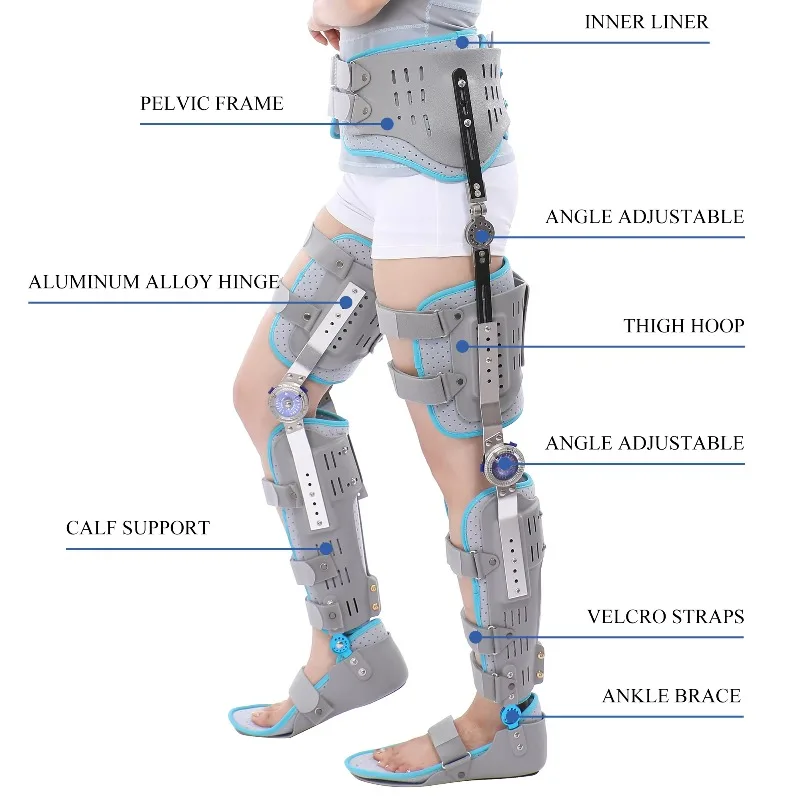 Adjustable Durable Reusable Knee Ankle Foot Orthotic Brace Hip Sacrum Waist Adjustable Hip Joint Rehabilitation Equipment