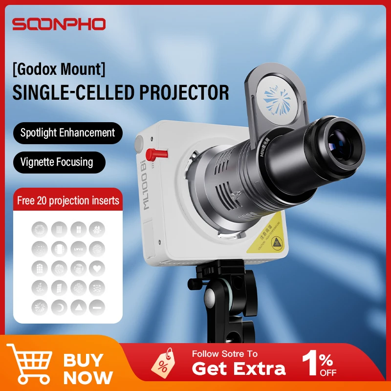 

SOONPHO Bowens Mount Flash Spotlight Focusing Projection Photography Kit For Godox ML100Bi MINI ZY Flash Photography Accessories