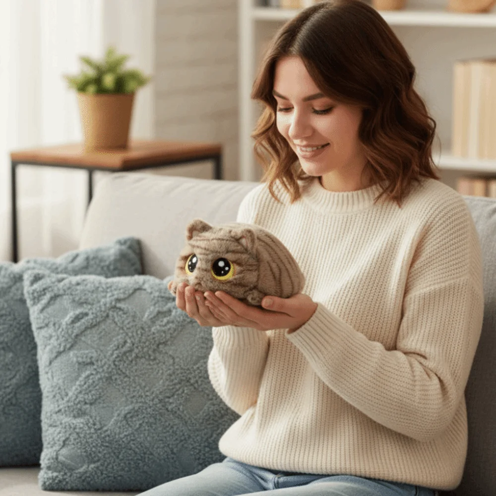 Cartoon Round Round Adorable Big Eyes Cat Kitten 15cm Stuffed Animals Cat Home Decoration
