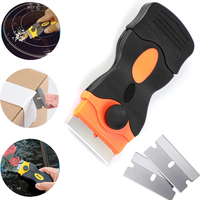 Glue Removal Blade Glass Oven Razor Scraper Plastic Handle Razor Scraper Spatula Car Film Tool Window Cleaning Blade Scraper