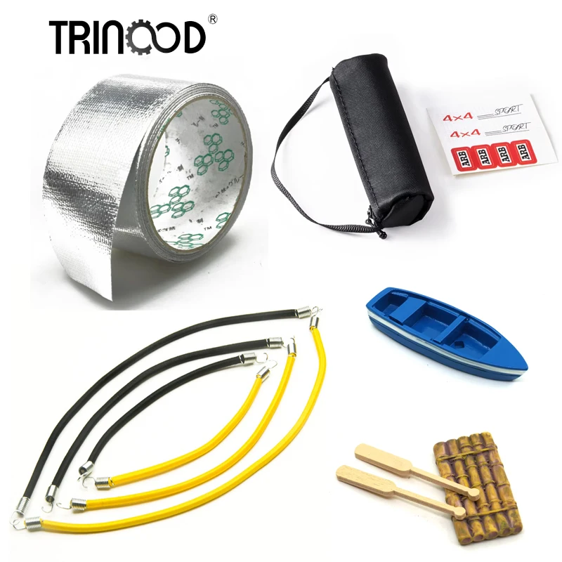 

TRINOOD RC Car Simulated Decoration Tools Travel bag Sleeping Bag mini Boat Trailer Hook Rope For 1/10 RC Car DIY Parts