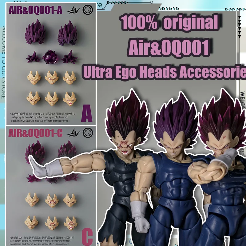 

In Stock Air&OQ001 Studio SHF Dragon Ball Vegeta Ultra Ego Heads Accessories Super Saiyan Headsculpt Figures Set Models Toy Gift