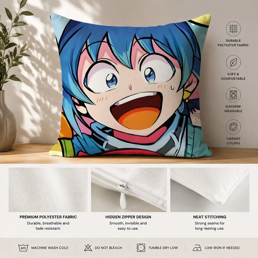 Welcome To D-Demon School Cushion Cover 40x40cm Square Decorative Sofa Cushion Cover Bedroom Living Room Home Decor Gift