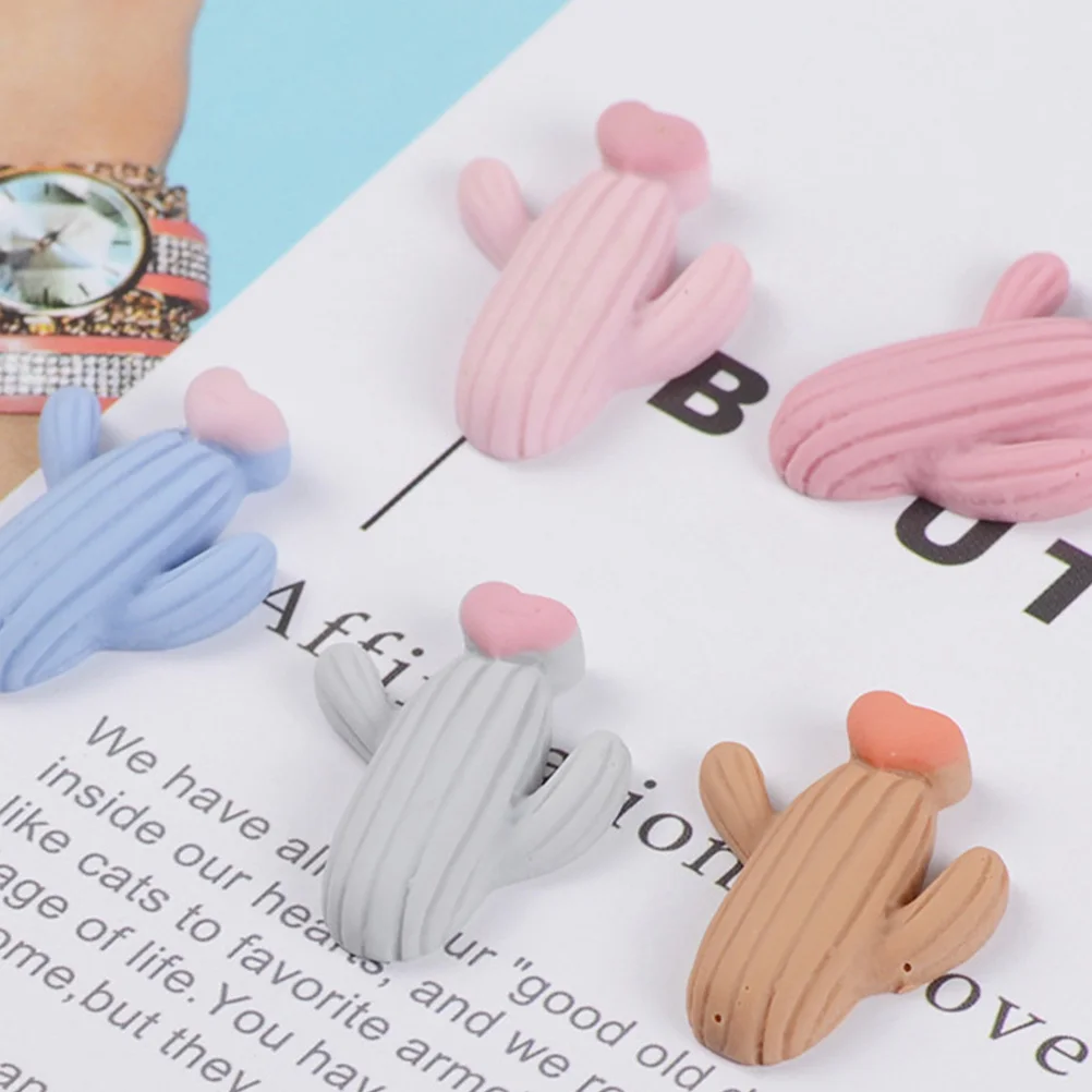 

60pcs Cactus Shaped Resin Pendant Phone Case Accessories Diy Decoration Brooch Stickers For Bags Wallets Novelty Gift