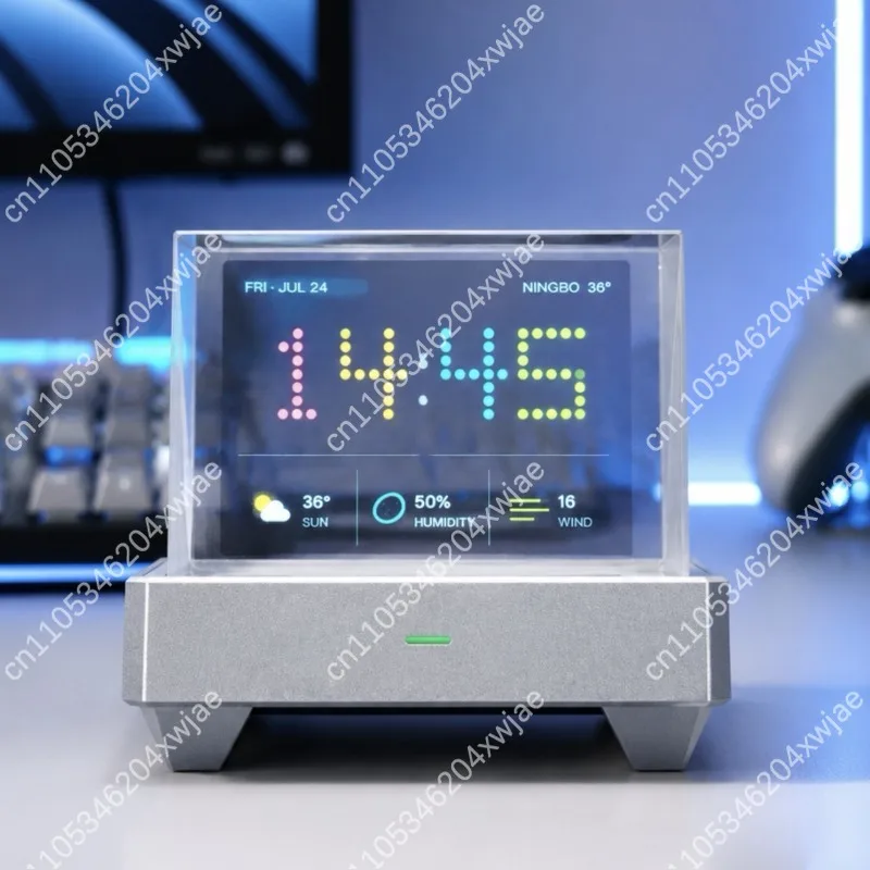 Transparent Mini TV Digital Clock Weather Spectrum Crypto Price Monitor NES Game Codex Balance Desktop Display