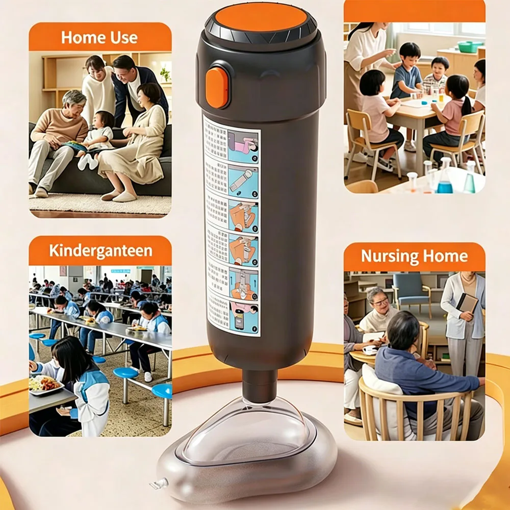 Máscara de Resgate Portátil Heimlich para Adultos e Crianças, Dispositivo de Primeiros Socorros para Engasgamento, Equipamento de Emergência para Respiração